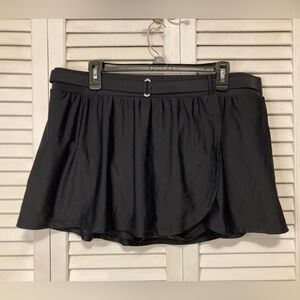 Free Country Black Faux Wrap Swim Skirt Size 1X